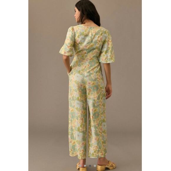 NWT Anthropologie x Sancia The Aida Floral Wide-Leg Jumpsuit $239 PLUS 1X Green - Picture 3 of 7
